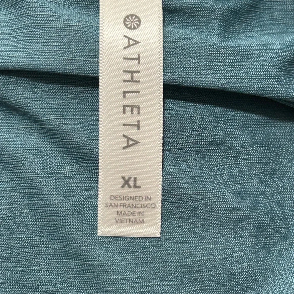 Athleta Long Sleeve Crew Neck Top Teal Blue XL Relaxed FitAthleta - Picture 4 of 7